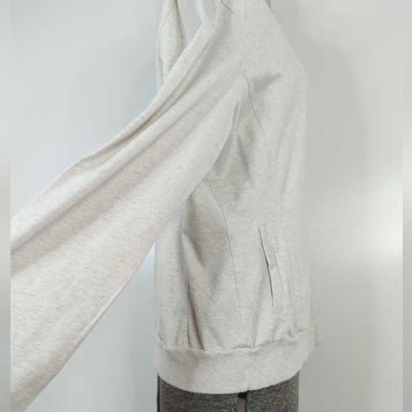 Banana Republic ivory & gray heathered lightweight zip up jacket - Picture 9 of 15